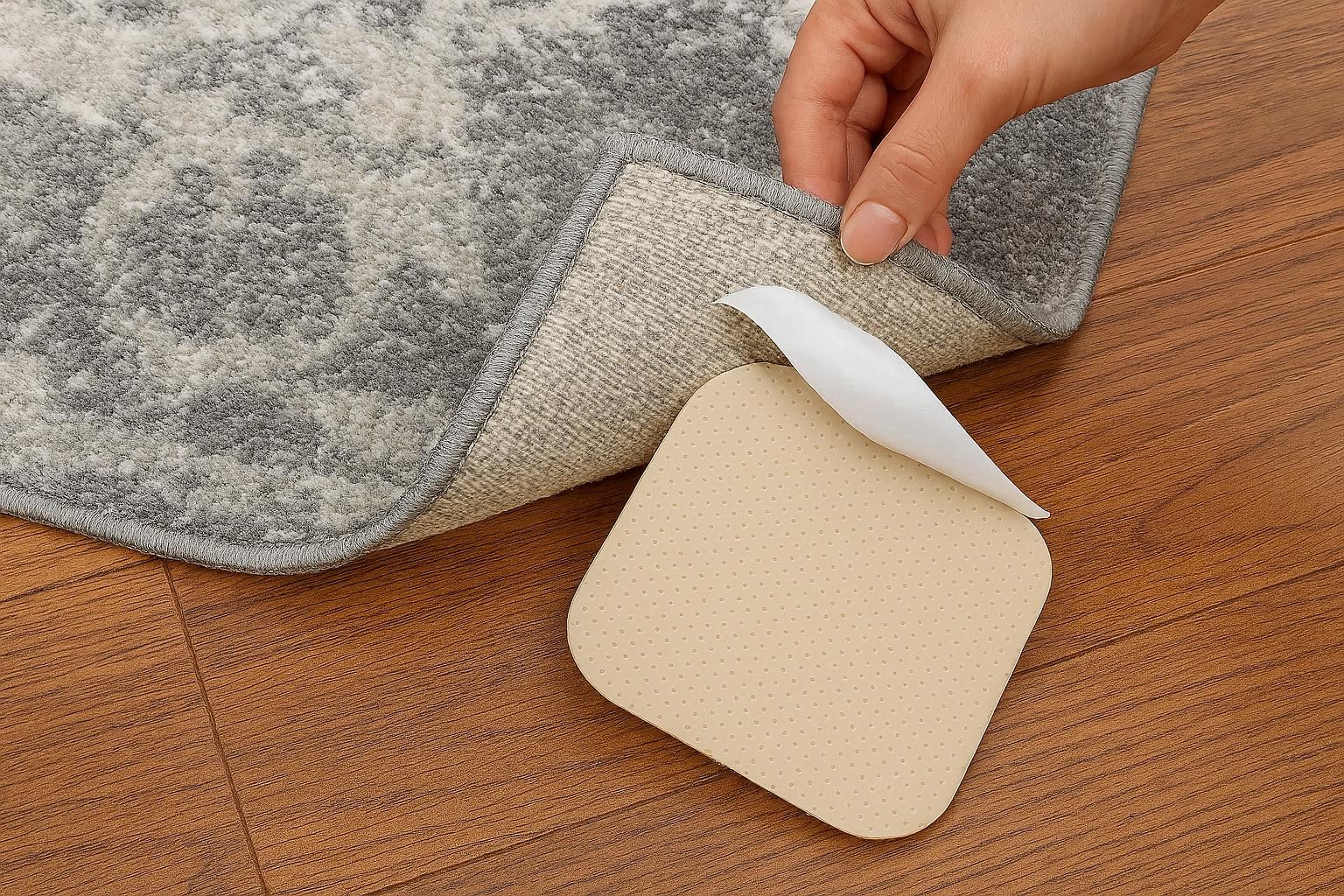 Peel-and-Stick Anti-Slip Pads for Area Rugs on Hardwood - Image 1